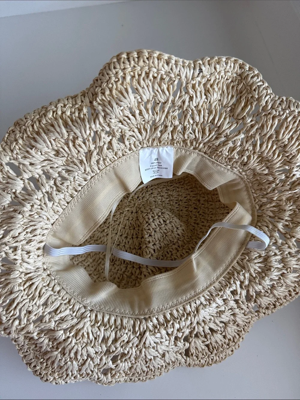 H&M Cream Crochet Sun Hat with Lace Bow